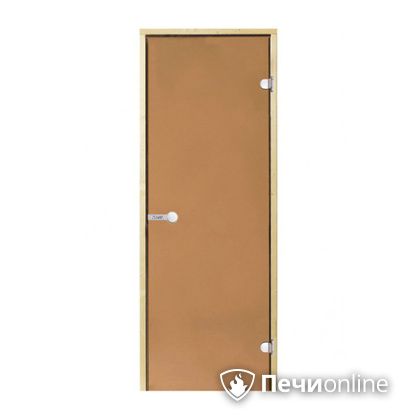 Дверь для бани Harvia Стеклянная дверь для сауны 7/19 коробка сосна бронза  D71901М в Новосибирске